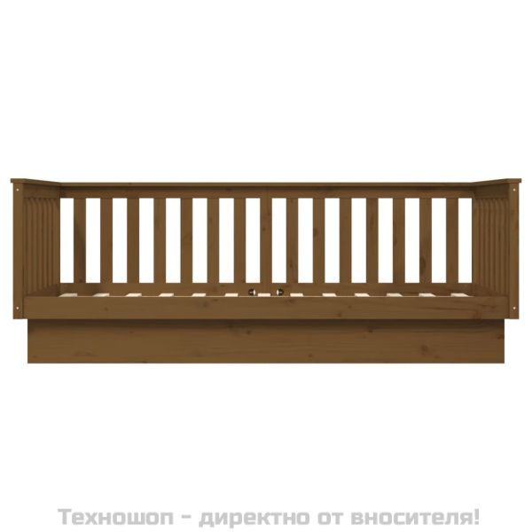 Дневно легло, меденокафяво, борово дърво масив, 100x200 см