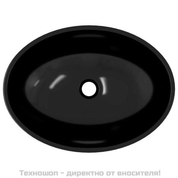 Стъклена мивка 50x37x14 см черна