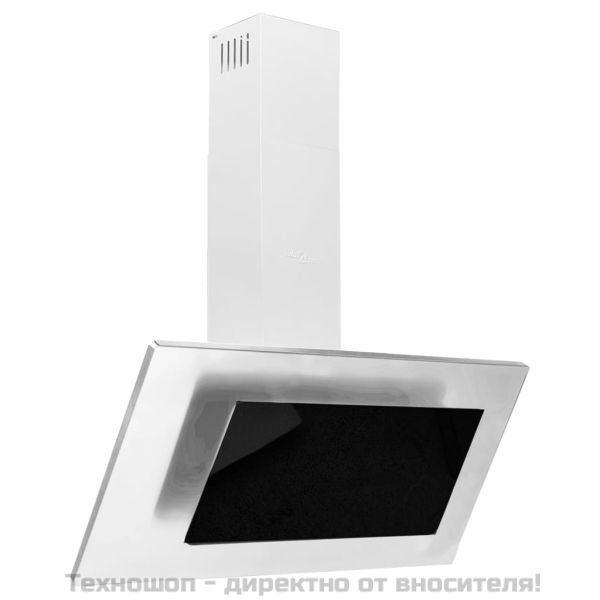 Стенен абсорбатор, 90 см, инокс и закалено стъкло, сребрист