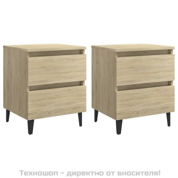 Нощни шкафчета, 2 бр, дъб сонома, 40x35x50 см, инженерно дърво