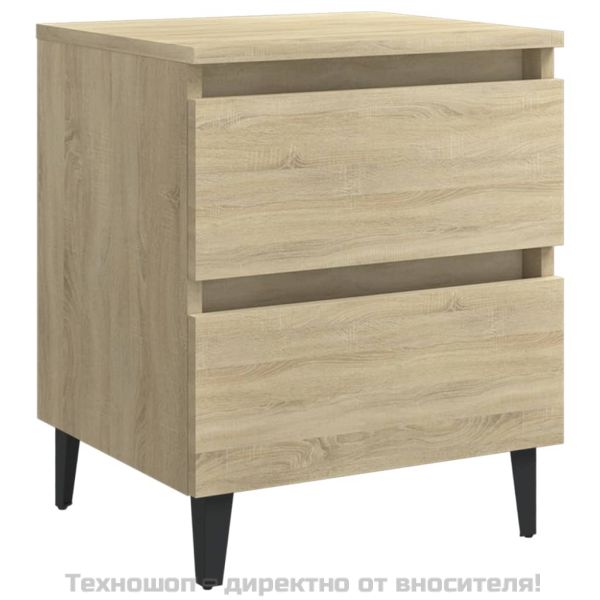 Нощни шкафчета, 2 бр, дъб сонома, 40x35x50 см, инженерно дърво