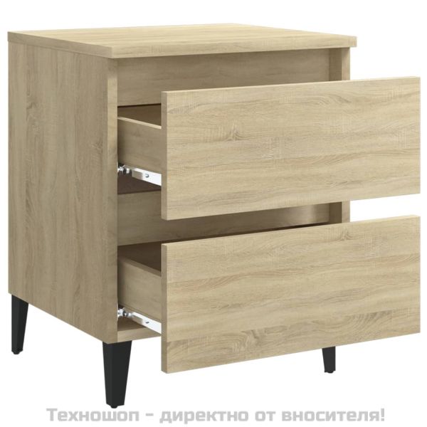 Нощни шкафчета, 2 бр, дъб сонома, 40x35x50 см, инженерно дърво