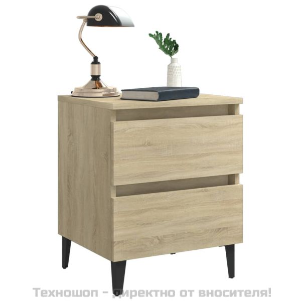 Нощни шкафчета, 2 бр, дъб сонома, 40x35x50 см, инженерно дърво