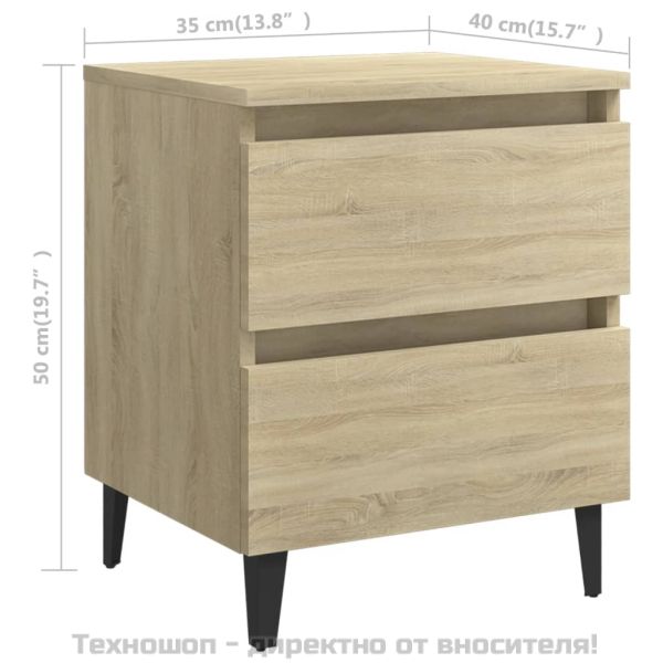 Нощни шкафчета, 2 бр, дъб сонома, 40x35x50 см, инженерно дърво