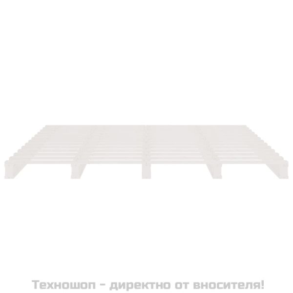 Легло от палети бяло 120x200 см борово дърво масив