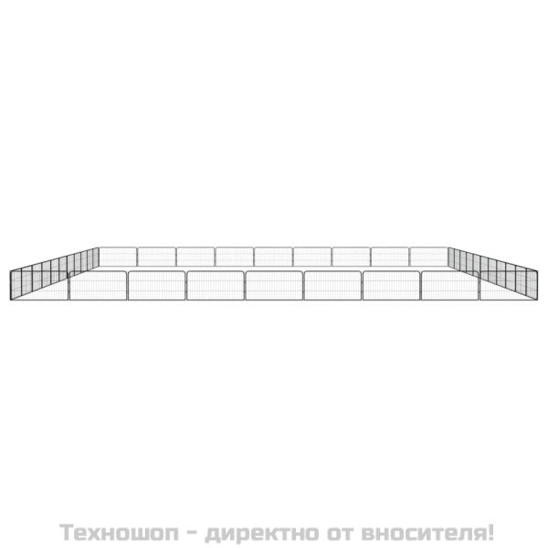 Заграждение за куче черно 40 панела 100x50 см прахово боядисано