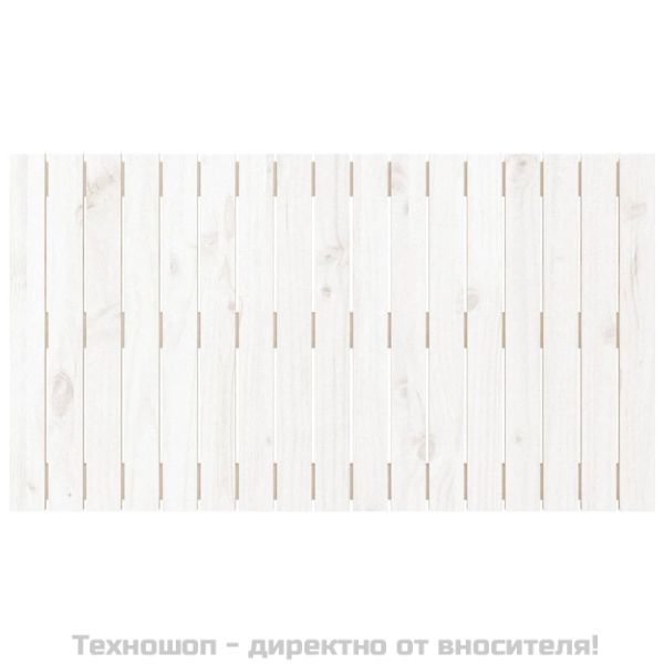 Стенна табла за спалня, бяла, 108x3x60 см, борово дърво масив