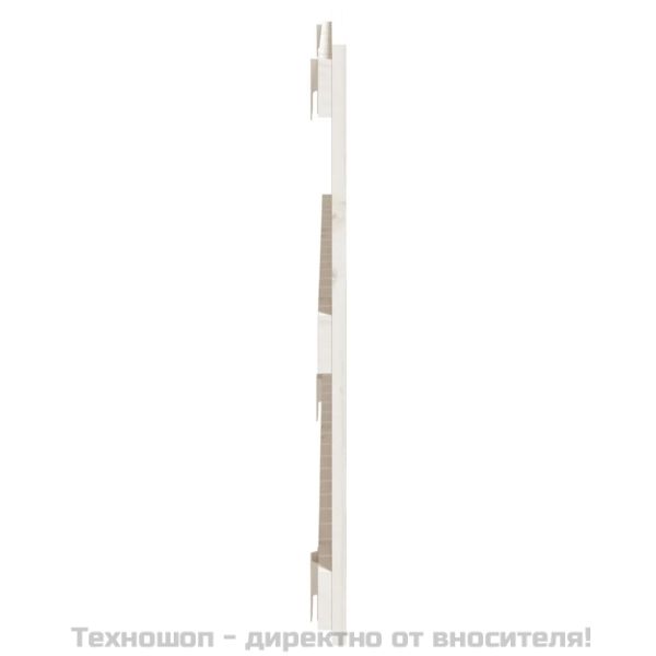 Стенна табла за спалня, бяла, 108x3x60 см, борово дърво масив