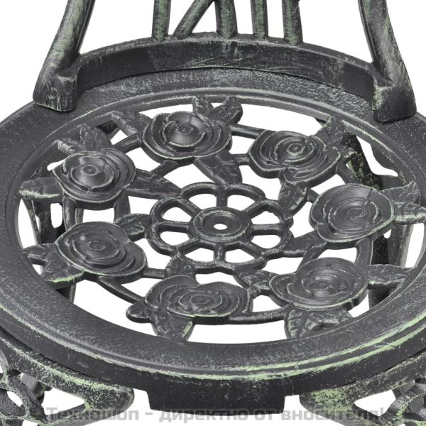 Бистро столове, 2 бр, лят алуминий, зелени