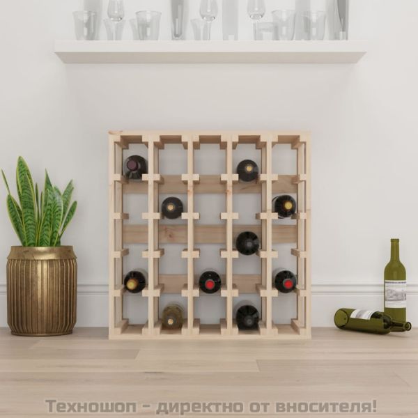 Поставка за вино, 58,5x33x60,5 см, масивна борова дървесина