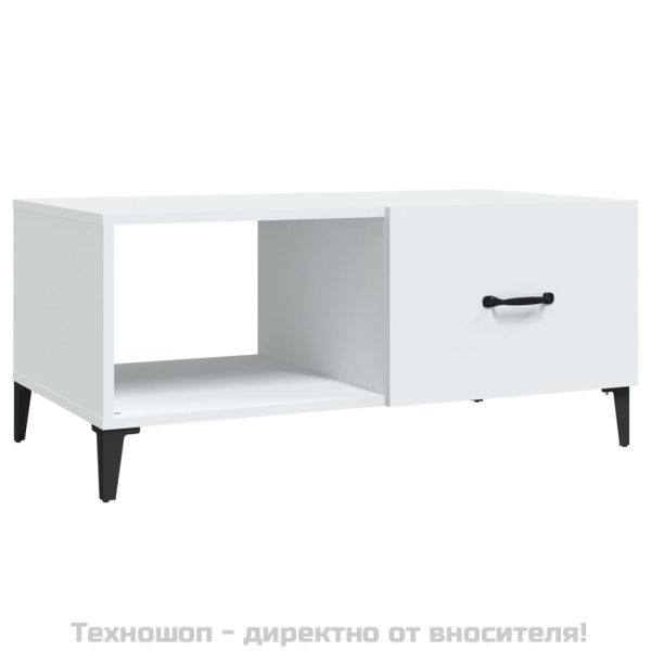 Кафе маса, бяла, 90x50x40 см, инженерно дърво
