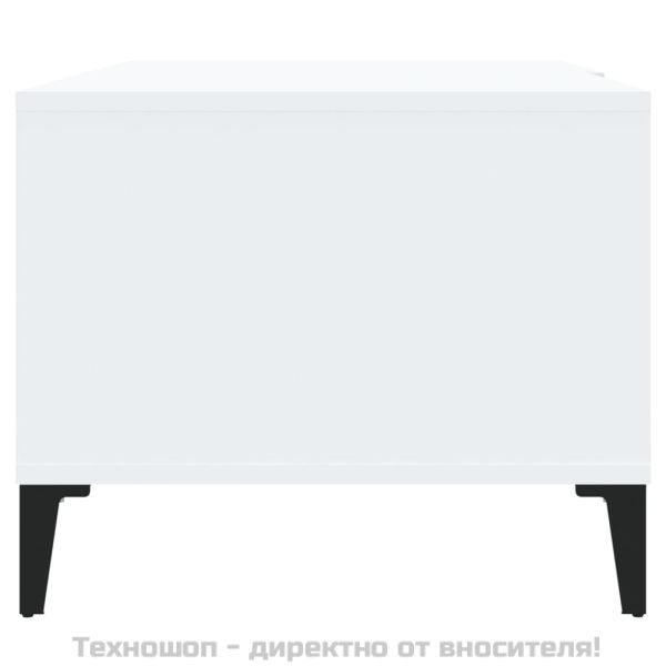 Кафе маса, бяла, 90x50x40 см, инженерно дърво