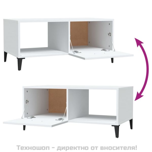 Кафе маса, бяла, 90x50x40 см, инженерно дърво