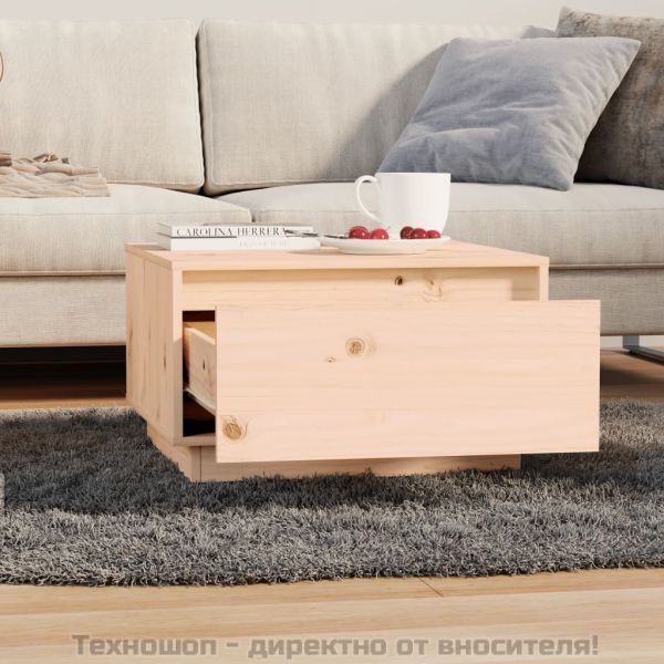 Кафе маса, 55x56x32 см, борово дърво масив