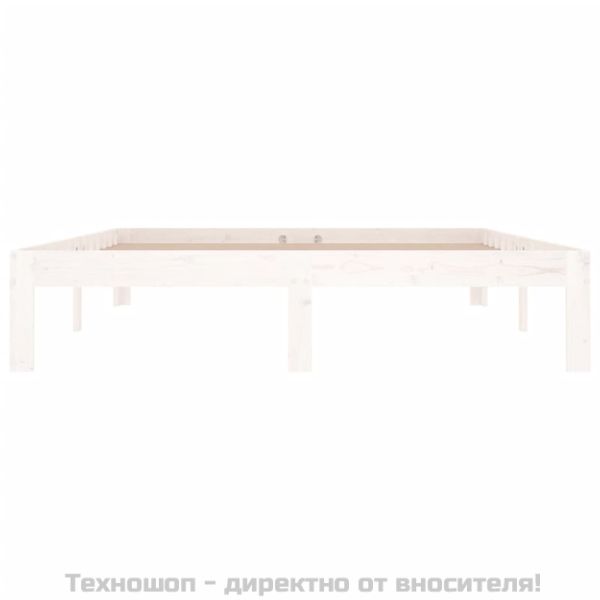 Рамка за легло, бяла, бор масив, 140x190 см