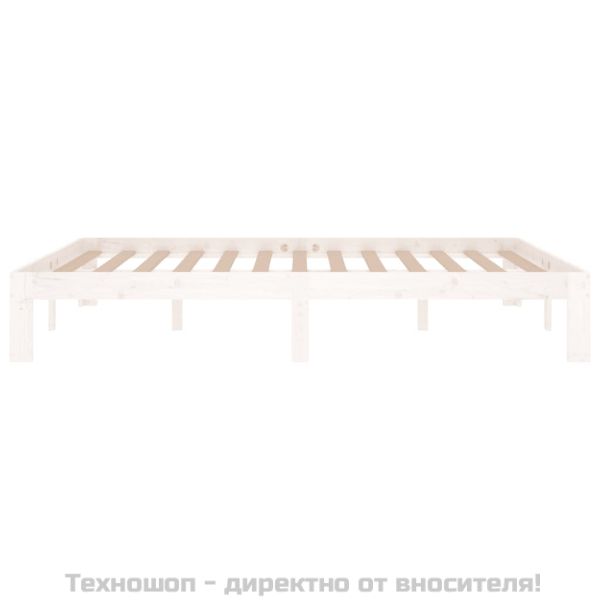 Рамка за легло, бяла, бор масив, 140x190 см