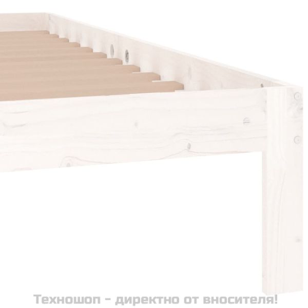 Рамка за легло, бяла, бор масив, 140x190 см