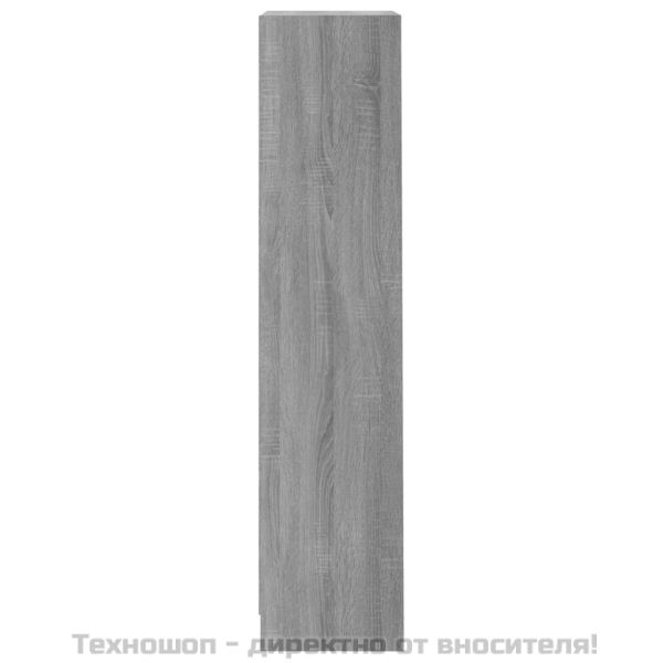 Библиотека на 3 нива, сив сонома, 40x24x109 см, инженерно дърво