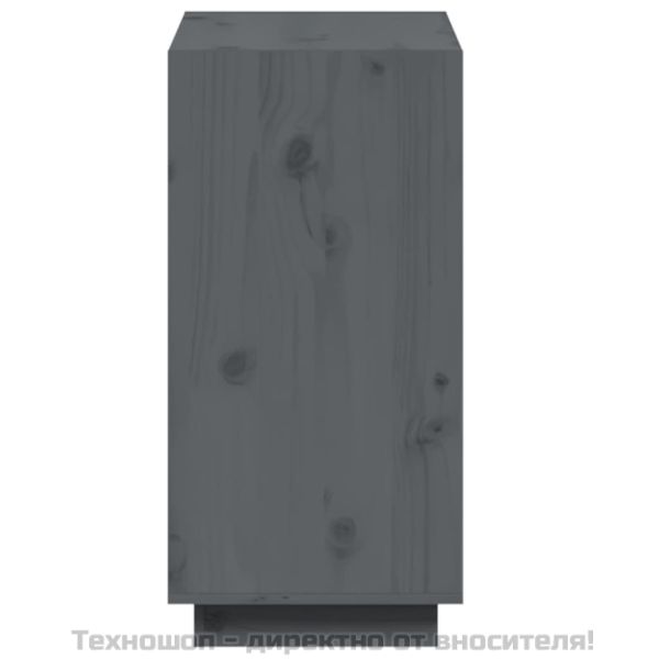 Библиотека, сива, 60x35x71 см, борово дърво масив