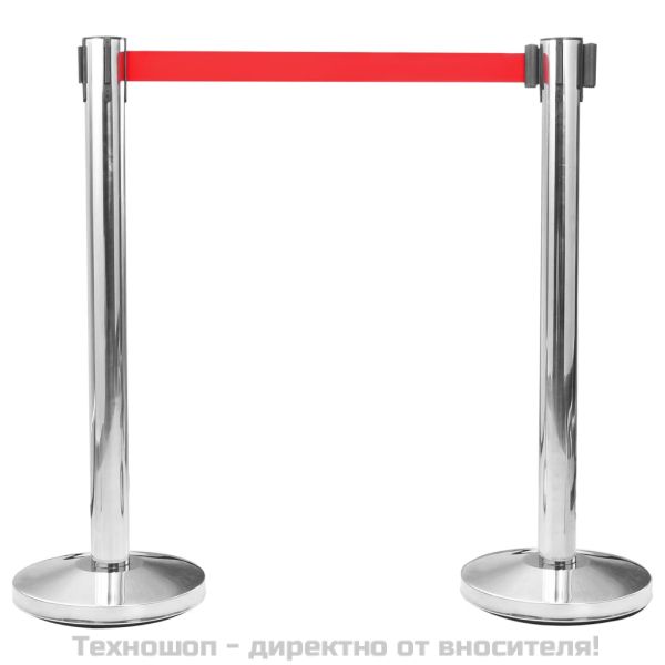 Ограждение с лента/бариера за летище, инокс, сребристо