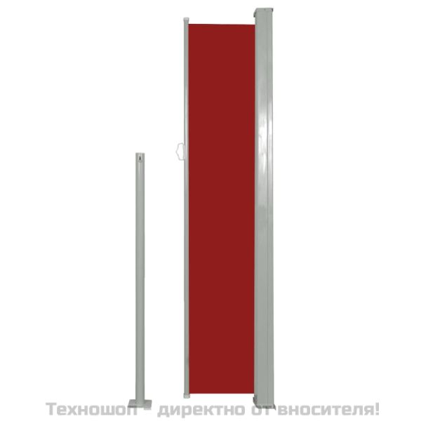 Прибираща се странична тента, 160х500 см, червена