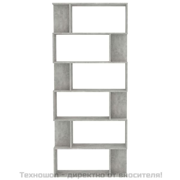 Разделител за стая, бетонно сив, 80x24x192 см, инженерно дърво