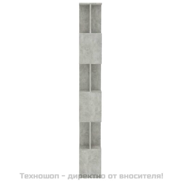 Разделител за стая, бетонно сив, 80x24x192 см, инженерно дърво