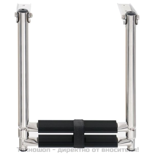 Сгъваема стълба, 2 стъпала, неръждаема стомана