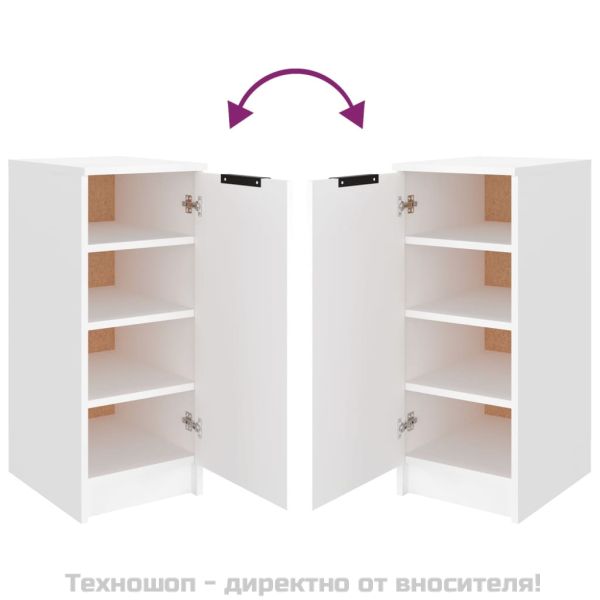 Шкаф за обувки, бял, 30x35x70 см, инженерно дърво