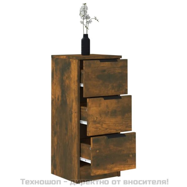 Сайдборди, 2 бр, опушен дъб, 30x30x70 см, инженерно дърво