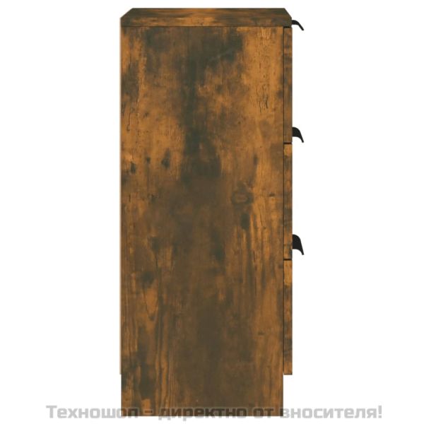 Сайдборди, 2 бр, опушен дъб, 30x30x70 см, инженерно дърво