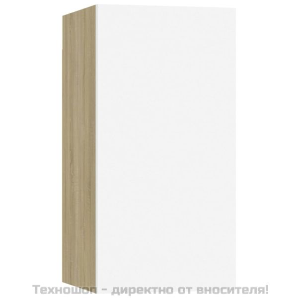 ТВ шкаф, бяло и дъб сонома, 30,5x30x60 см, инженерно дърво