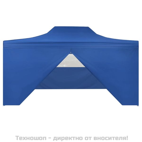 Сгъваема шатра с 4 странични стени, 3х4,5 м, синя