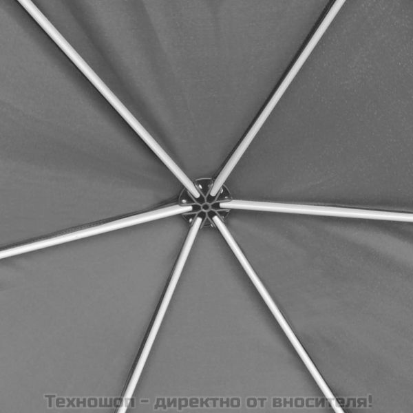 Шестоъгълна pop-up шатра с 6 стени сива 3,6x3,1 м