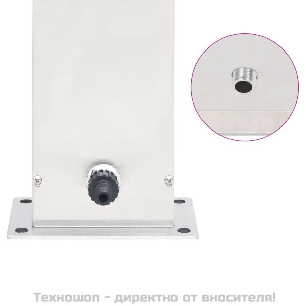 Градински душ с кран, 110 см, неръждаема стомана