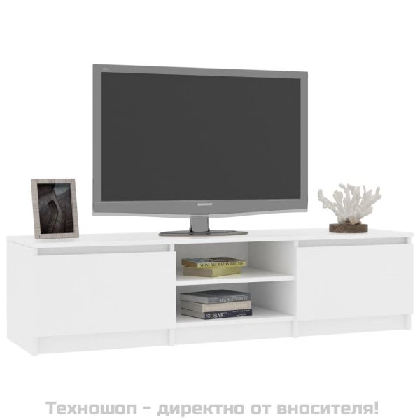 ТВ шкаф, бял, 140x40x35,5 см, ПДЧ