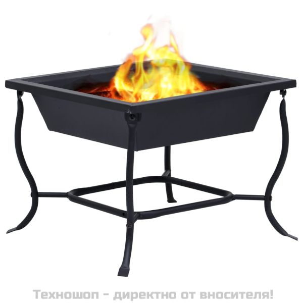 Преносимо огнище, черно, 42x42x45 см, стомана