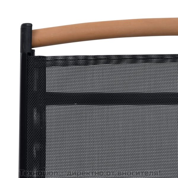 Сгъваеми градински столове 2 бр алуминий и Textilene черни