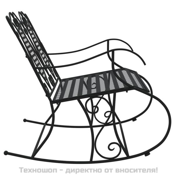 2-местна люлееща се пейка 113 см черна стомана