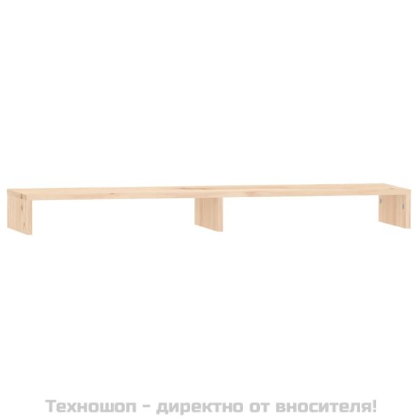 Поставка за монитор, 100x27x10 см, бор масив
