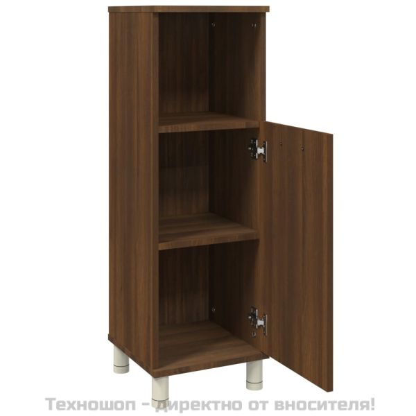 Шкаф за баня, кафяв дъб, 30x30x95 см, инженерно дърво