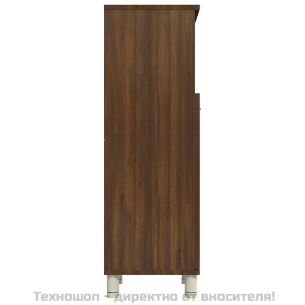 Шкаф за баня, кафяв дъб, 30x30x95 см, инженерно дърво