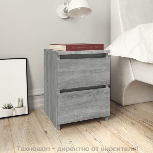 Нощни шкафчета, 2 бр, сив сонома, 30x30x40 см, инженерно дърво