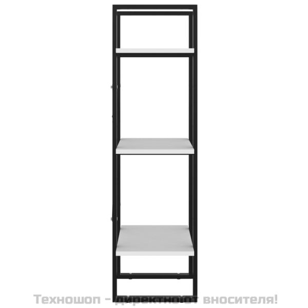 3-етажна библиотека, бял, 40x30x105 см, инженерно дърво