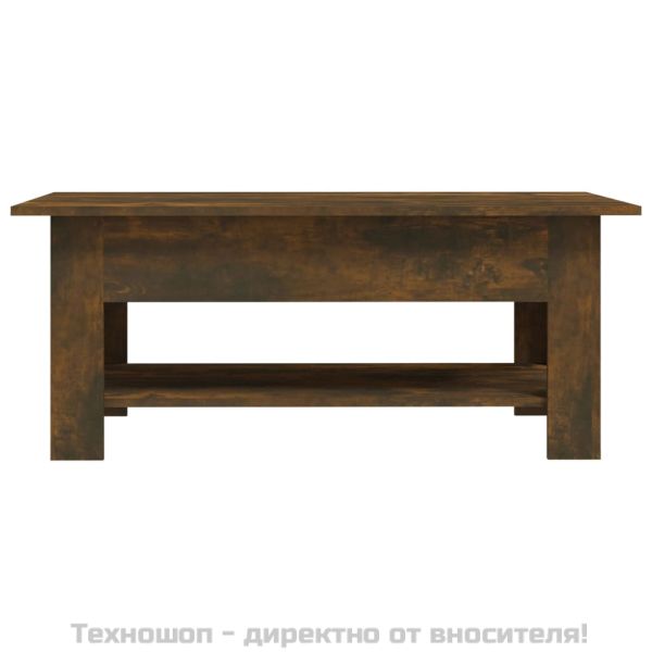 Кафе маса, опушен дъб, 102x55x42 см, инженерно дърво