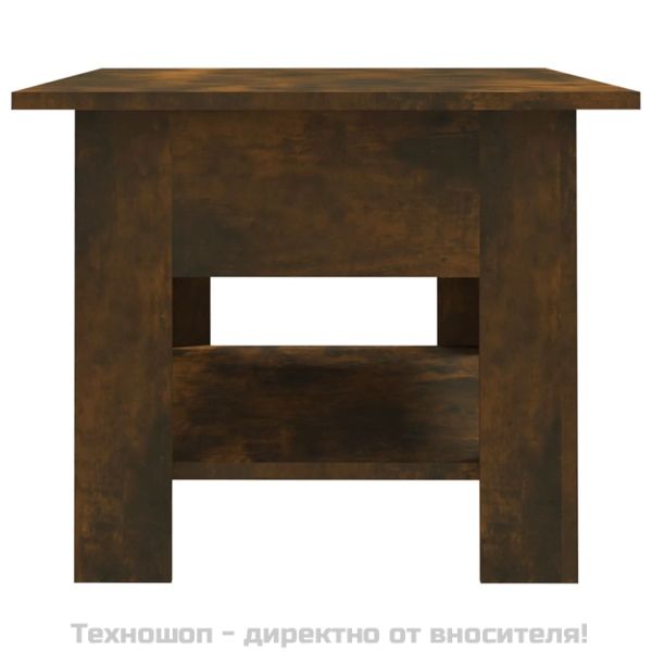 Кафе маса, опушен дъб, 102x55x42 см, инженерно дърво