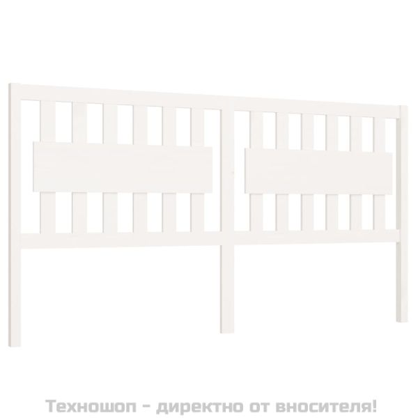Горна табла за легло, бяла, 185,5x4x100 см, бор масив