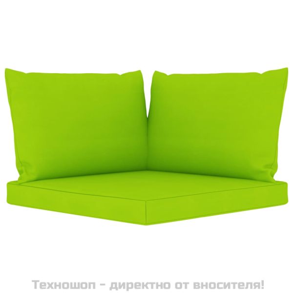 Палетни възглавници, 3 бр, яркозелени, Оксфорд плат