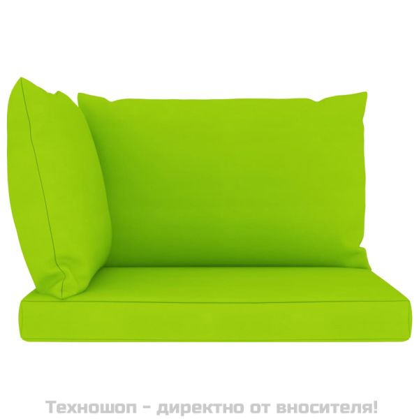 Палетни възглавници, 3 бр, яркозелени, Оксфорд плат