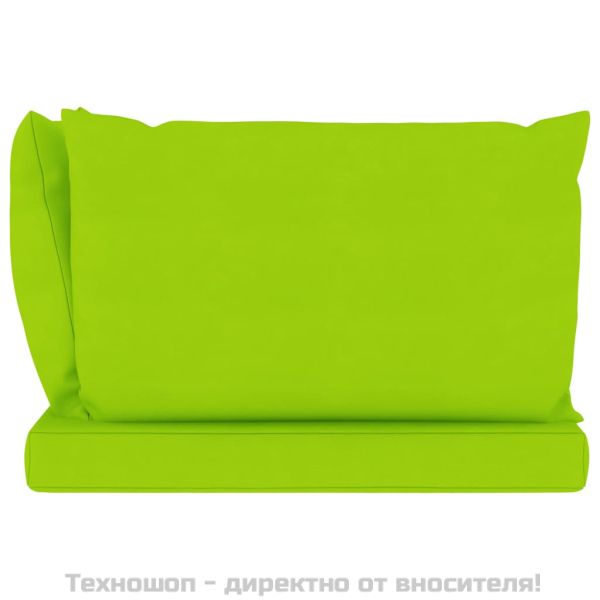 Палетни възглавници, 3 бр, яркозелени, Оксфорд плат